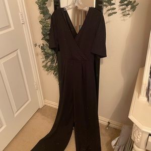 NWOT Black Sparkle Jumpsuit Francesca’s